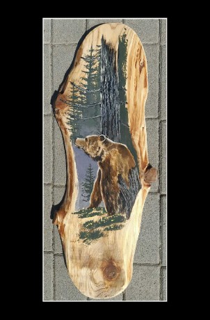 Medvěd - malba na dřevo - Autor Marek Zimka 0424